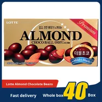 Chocolat au lait Lotte importé de Corée, fèves d'amande 46g, délicieusement sucré, bonbons solides aux noix, en-cas fourrés aux amandes