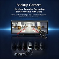 Kamera Mobil 4CH Layar 10" 720P Lensa Ganda dengan ADAS GPS Navigasi Android 8.1 Streaming Langsung 4G di Ponsel Kartu 512G