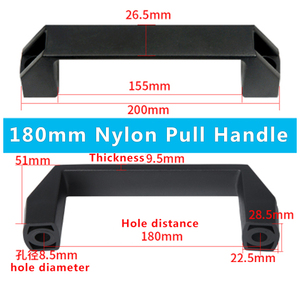 Pegangan tarik plastik hitam pintu mebel ABS plastik obral besar nilon Modern 180mm gagang furnitur pegangan dapur & kenop 100 buah - Product Image 2