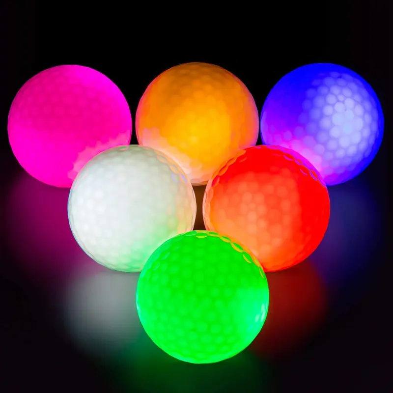 Мигающий светящийся мяч для гольфа, индивидуальная печать, светящийся в темноте, длительный срок службы, 8 минут, светодиодный мяч для гольфа