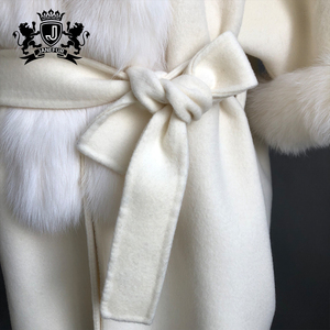 Tilki kürk ile yeni stil bahar rüzgar ceketi kapşonlu kaşmir pelerin pelerin - Product Image 6