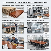 Table de conférence ronde robuste sur mesure OEM/ODM pour bureau et salle de réunion, fabriquée par une usine certifiée ISO