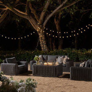 Conjunto de Muebles de Jardín de Mimbre con Mesa para Fogatas, Resistente al Agua, para Patio, Terraza o Jardín - Product Image 2