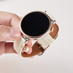 Bracelet de montre Lionorm Fashion en cuir pleine fleur verni avec perles pour femmes, 18 mm, à dégagement rapide, bracelet de remplacement pour montre connectée - Product Image 3