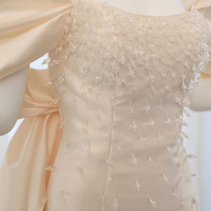 Jancember SZ426 hermosos vestidos de fiesta de sirena con hombros descubiertos brillantes con tren - Product Image 5