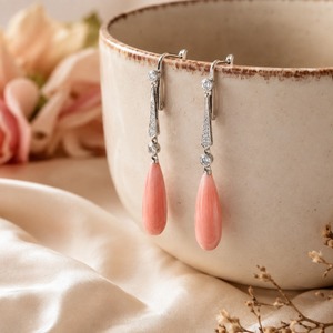 Orecchini pendenti color corallo per donna, stile bohémien vintage, accessori per l'uso quotidiano - Product Image 6