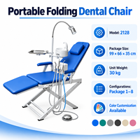 Unité dentaire mobile, fauteuil dentaire pliable portable avec lampe d'opération et plateau à instruments