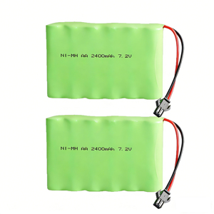 Pack de batteries <span class=keywords><strong>rechargeables</strong></span> Ni-MH <span class=keywords><strong>AA</strong></span> 7,2 V 2400 mAh avec 6 cellules <span class=keywords><strong>AA</strong></span> et connecteur SM, adapté aux voitures/jouets télécommandés - Product Image 2