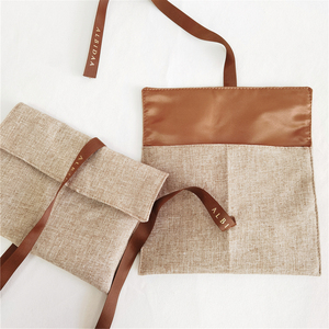 Chuanghua BSCI Recyclable Jute Hemp <b>Envelope</b> <b>Gift</b> Jewelry Packaging Dust Bag Luxury Logo Ribbon Pouch Customizable Shoe - Product Image 3