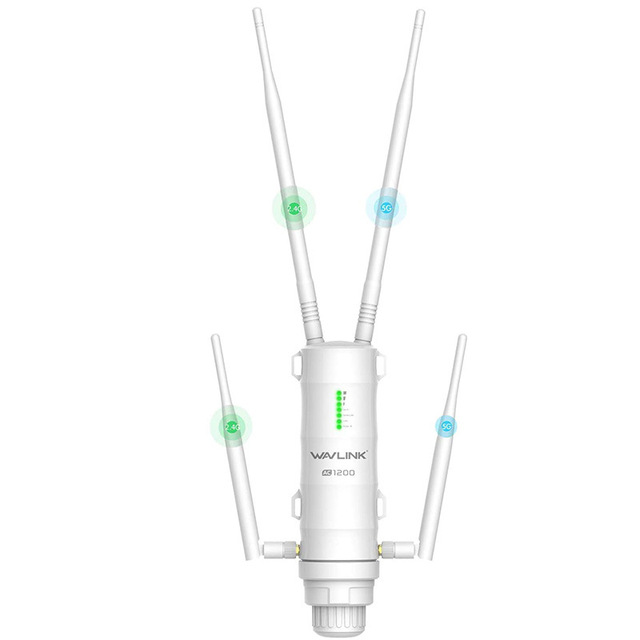 Low Cost Dual Band 1200Mbps Wireless AP Wifi Repeater Wavlink AC1200 PoE Outdoor Wifi Range Extender