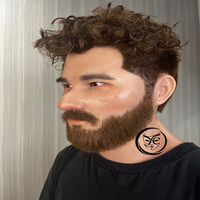 Masques réalistes sur mesure en gros avec cheveux et barbe pour homme, masques humains de haute qualité en silicone
