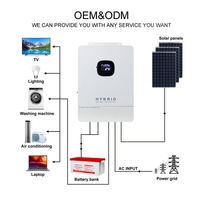 Onduleur Solaire Hybride 8KW 10KW 110V 120V 240V MPPT Monophasé à Entrée Séparée Version US/EU pour Système Solaire Domestique Hors Réseau