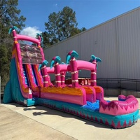 Toboggan aquatique gonflable géant de haute qualité à trois voies pour événements extérieurs commerciaux pour adultes