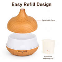 Diffuseur d'arômes électrique USB sans eau, humidificateur ultrasonique à air froid pour grandes pièces, grain de bois, LED 7 couleurs, usage domestique