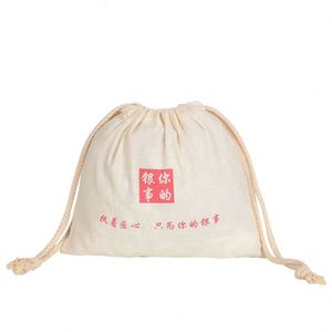 Pochette en coton et lin avec cordon de serrage pour l'emballage de bijoux en argent, sac anti-poussière réutilisable avec logo personnalisé, pochette de rangement anti-poussière écologique - Product Image 6