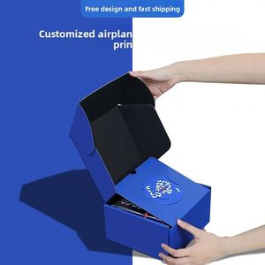 Boîte pliante en carton ondulé en forme d'avion, emballage en papier extra-résistant anti-écrasement, boîte personnalisée pour vêtements d'extérieur, impression couleur intégrale - Product Image 4