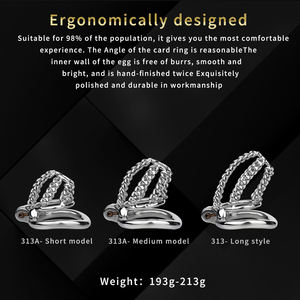 FRRK Serrure de Chasteté Maître-Serviteur Formation Abstinence Jouet Pénis Bondage Creux Uriner Cage Pénis en Métal Jouet Sexuel Masculin Vente en Gros - Product Image 4