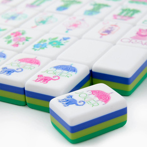 Green Acrylic Crystal 4-Layer Custom Printed American Mahjong Tiles Game for Indoor <b>Entertainment</b> - Product Image 2