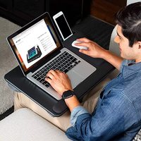 Bureau portable léger en MDF noir personnalisé pour ordinateur portable, idéal pour lit, canapé ou bureau à domicile (vente en gros)