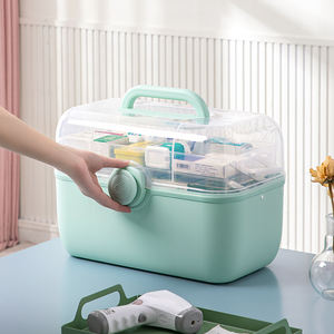 Gran oferta, caja de almacenamiento de medicamentos de plástico portátil de 3 capas, Mini pastillero de un día, botiquín de primeros auxilios <span class=keywords><strong>para</strong></span> el hogar, uso en la cocina - Product Image 2