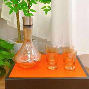 Ensemble de carafe et de verres en verre ambré, 5 pièces, design côtelé, ensemble de verrerie pour whisky et bar à domicile, coffrets cadeaux - Product Image 4