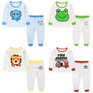 Wholesale Korean Family Child Clothing Kids Leveret Cotton Pajama Clothes Sets