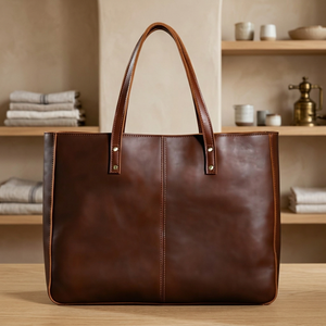 Casual Style Genuine Buffalo Hide Leather Clutch <b>Tote</b> Shoulder Women Lightweight Eco-Friendly Waterproof Zipper Luxury Handbags - Product Image 1