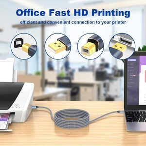 สายเคเบิลเครื่องพิมพ์ USB 3.0 แบบ A ตัวผู้ ถึง B ตัวผู้ ประเภท A ถึง B สายความเร็วสูง ใช้งานร่วมกับคีย์บอร์ด MacBook เครื่องพิมพ์ และสแกนเนอร์ (สีเทา) - Product Image 5