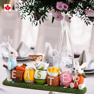 تمثال عيد الفصح للفصل ربيعي على شكل بيضة وطبلة ملونة مزينة بالراتنج - Product Image 6