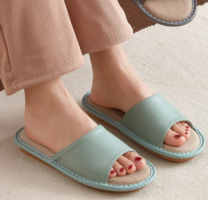 Pantuflas <span class=keywords><strong>de</strong></span> Lino Transpirables, Inodoras y Antideslizantes para Primavera/Verano, Pantuflas <span class=keywords><strong>de</strong></span> Cuero Genuino para Interiores, para Hombre y Mujer - Product Image 6