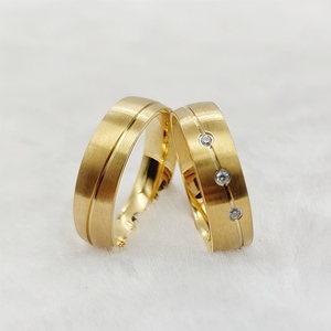 Di alta qualità 18k placcato oro gioielli di moda promessa di matrimonio anelli di nozze per coppie prezzo di sconto all'ingrosso - Product Image 2