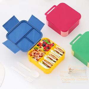 Fiambrera portátil para niños con tapa de plástico sellada para <span class=keywords><strong>Amazon</strong></span> Flip con compartimento para ensalada de frutas - Product Image 3