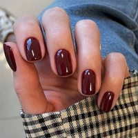 Conception multiple personnalisé court rond nu couleur unie ovale ongles artificiels