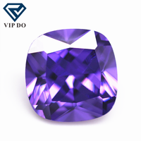 3x3-12x12mm zircon cubique violet/violet foncé en forme de coussin, pierre précieuse synthétique en vrac, pierre de zircone CZ en forme de coussin brillant