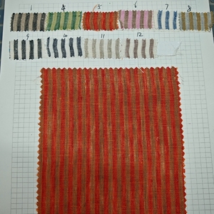 Tissu d'ameublement respirant en lin 100 % tissé, teint en fil, à chevrons, rayé 4 mm, pour canapés, chemises, robes - Hommes et garçons - Product Image 6
