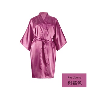 מפעל יוקרה סיטונאי 135 צבעים רגיל בגדי כלה חתונה משי סאטן קימונו כלה שושבינה בגדי סאטן לנשים - Product Image 4