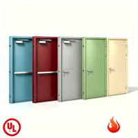 Puerta Cortafuego de Acero para Escaleras de Edificios Comerciales, con Núcleo Reforzado, Galvanizada, de Doble Hoja, con Certificación UL, Resistente al Fuego por 180 Minutos