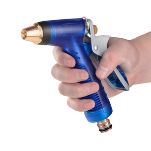 Pistola de Agua a Presión con Cabezal de Latón y Flujo Ajustable, Mango de Aleación de Zinc, Herramienta para Riego de Jardín y Lavado de Autos - Product Image 1