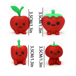 Décorations Modernes Créatives et Tendance en Forme de Petites Légumes Imprimés en 3D pour Animaux et Dinosaures – Collection 4 Pièces - Product Image 2