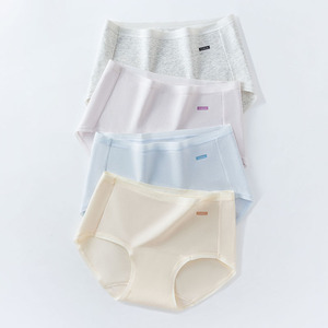 Mutandine da <span class=keywords><strong>Donna</strong></span> Traspiranti Antibatteriche in Maglia a Vita Alta in <span class=keywords><strong>Cotone</strong></span> Tinta Unita Ecologiche per Uso Quotidiano - Product Image 5