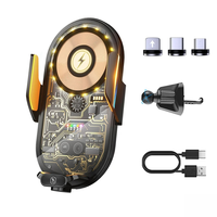 Nouveau support de téléphone portable pour voiture avec charge rapide 66W, capteur automatique, chargeur sans fil portable, support de téléphone pour voiture