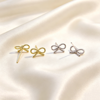 Boucles d'oreilles clous papillon en argent 925, unisexe, tendance, or blanc, or rose, cadeau de fête, bijoux plaqués argent