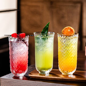 <span class=keywords><strong>Verre</strong></span> à boire en cristal à motif martelé, épaissi, pour jus, latte, eau, cocktails, pour restaurant, bar, maison - Product Image 3