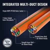 Gaine de protection en PEHD à âme en silicone, codée par couleur, 7 voies, pour fibre optique soufflée FTTH, conduit souterrain de télécommunications
