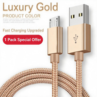 Câble de charge Micro USB Android en nylon, charge rapide 3A, conducteur en cuivre pur, cordon de données pour téléphone portable et alimentation de haut-parleur