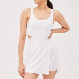 Aoyema nuova vita alta personalizzata ad asciugatura rapida per il Fitness con imbottitura sul petto abbigliamento sportivo 1 pezzo morbido abito da Tennis - Product Image 4