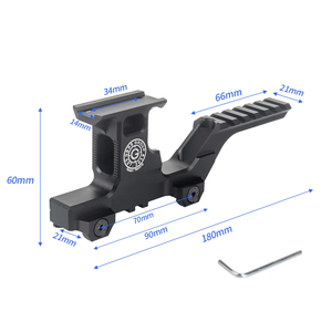 Tactical 20mm materiale in alluminio staffa crescente staffa unità Base in metallo T1 T2 R5 specchio ponte portata accessori per cannocchiali - Product Image 4