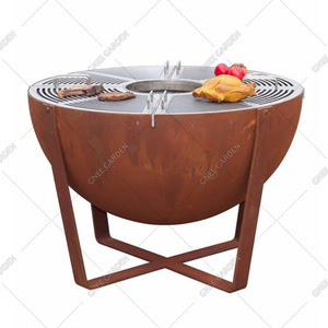 Top-Selling Premium Portable Vertical Corten Steel Firewood <b>BBQ</b> <b>Grill</b> CE Certified Electronic Pulse Ignition Modern Wood Fire - Product Image 2