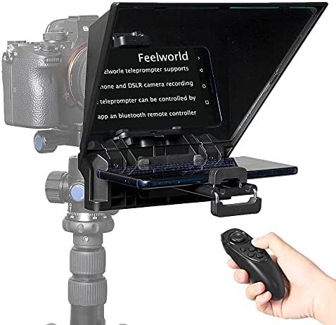 FEELWORLD TP2 Portable Adjustable Tablet Smartphone Laptop DSLR Camera Teleprompter with Remote Control