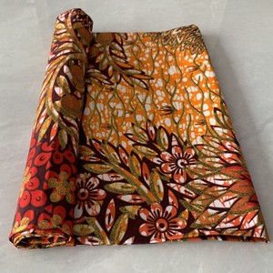 Tissus <span class=keywords><strong>pagne</strong></span> africains <span class=keywords><strong>en</strong></span> coton de haute qualité, imprimés à la cire dorée, tissés et imperméables pour vêtements féminins - Product Image 4
